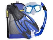 U.S. Divers Adult Mask Snorkel and Fins Gear Bag in Electric Blue Large