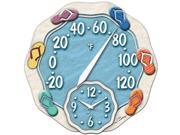 Springfield 91620 12 Inch Sandals Thermometer with Clock