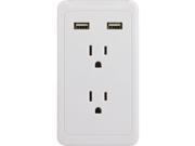 GE 13464 2 Outlet Wall Tap with 2 USB Ports