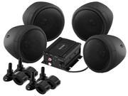 Soundstorm Motorcycle System 3 Black Speakers 1000W Max Bluetooth Aux Input SMC90BB
