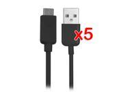 5 X Micro USB Data Cable 6Feet For Smartphones Tablets PDAs