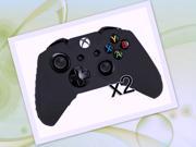 2pcs Combo Silicone Case Skin for Xbox One Game Controller Black