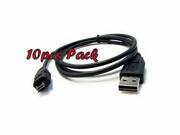 10 Pack - USB A Male to Micro USB B Male Data Sync Charger Cable for Samsung Galaxy S4 S3 S2 / Note / Google Nexus 4 5 / Kindle Fire HD 7 Inc 8.9 Inc (BLACK)