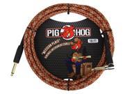Pig Hog Western Plaid Woven Jacket Tour Grade Instrument Cable 10 foot Right Angle