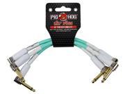 Pig Hog Lil Pigs Vintage Seafoam Green 6 in Patch Cables 3 pack