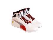 Puma Ferrari Evospeed Mid Sf 1.2 Nm White Rosso Corsa Mens Lace Up Sneakers
