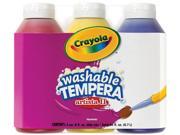 Crayola Artista II Washable Tempera Paint 8oz 3 Pkg Primary