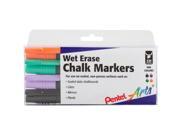 Chisel Tip Wet Erase Markers 4 Pkg Black Green Orange Violet