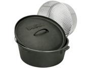 Bayou Classic 8.5-Quart Cast Iron Dutch Oven and Lid with Perforated Alumin