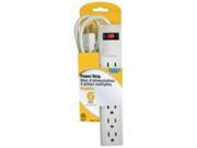 Strp Out Pwr 125V 15A 6Out Power Zone Surge Protectors OR801118 White