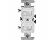 Cooper Wiring 271W BOX 1 Pole White Commercial 2 Toggle Duplex Switch