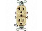 RECEPTACLE DPX 125V 20A 2P IVY COOPER WIRING Ivory 877V BOX 032664183508