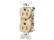 RECEPTACLE DPX 125V 15A 2P IVY COOPER WIRING Ivory Thermoplastic TWRBR15V