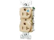 RECEPTACLE DPX 125V 20A 2P IVY COOPER WIRING Ivory Thermoplastic TWRBR20V