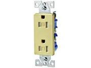 Receptacle Dpx 125V 15A 2P Ivy COOPER WIRING Single Receptacles TR1107V Ivory