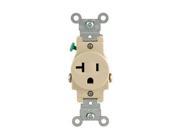 2 Pole Self Ground 3W 20 Amp 125V Nema 5 Single Receptacle Leviton Mfg