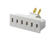 White Swivel Triple Tap Plug In Outlet Adapter Leviton Mfg Outlet Adapters