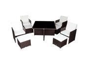 Outsunny Outdoor 9pc PE Rattan Wicker Nesting Patio Dining 