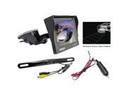 4.7 Window Suction Mount TFT LCD Monitor w Die Cast License Plate Mount Rearview Backup Color Camera w Distance Scale Line