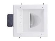 DATACOMM ELECTRONICS 45 0032 WH Recessed Low Voltage Media Plate with 20 Amp Duplex Receptacle