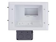 DATACOMM ELECTRONICS 45 0072 WH Recessed Low Voltage Mid Size Plate with 20 Amp Duplex Receptacle
