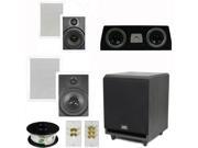 Theater Solutions 5.1 Home Theater 8 and 6.5 Speakers Set with Center 8 Powered Sub and More TS6W8WC51SET3