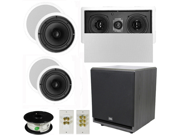 Theater Solutions 5.1 Home Theater 8 and 6.5 Speaker Set with Center 12 Powered Sub and More TS6C8CL51SET7