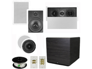 Theater Solutions 5.1 Home Theater 8 and 6.5 Speaker Set with Center 15 Powered Sub and More TS6C8WL51SET8