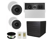Theater Solutions 5.1 Home Theater 8 and 6.5 Speaker Set with Center 15 Powered Sub and More TS6C8CL51SET8