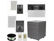 Theater Solutions 5.1 Home Theater 8 and 6.5 Speakers Center 8 Powered Sub and More TS6W8WL51SET2