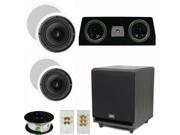 Theater Solutions 5.1 Home Theater 8 and 6.5 Speaker Set with Center 10 Powered Sub and More TS6C8CC51SET5