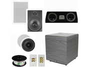 Theater Solutions 5.1 Home Theater 8 and 6.5 Speaker Set with Center 12 Powered Sub and More TS6C8WC51SET6
