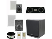 Theater Solutions 5.1 Home Theater 8 and 6.5 Speaker Set with Center 12 Powered Sub and More TS6W8WC51SET7
