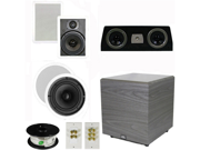 Theater Solutions 5.1 Home Theater 8 and 6.5 Speaker Set with Center 12 Powered Sub and More TS6W8CC51SET6