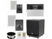 Theater Solutions 5.1 Home Theater 8 and 6.5 Speaker Set with Center 10 Powered Sub and More TS6W8WL51SET5