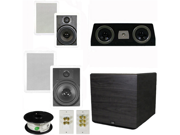Theater Solutions 5.1 Home Theater 8 and 6.5 Speaker Set with Center 15 Powered Sub and More TS6W8WC51SET8