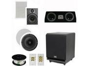 Theater Solutions 5.1 Home Theater 8 and 6.5 Speakers Set with Center 8 Powered Sub and More TS6W8CC51SET3