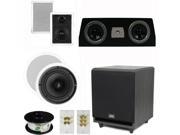 Theater Solutions 5.1 Home Theater 4 Speaker Set with Center 10 Powered Sub and More TS5W6CC51SET5