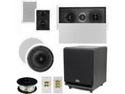 Theater Solutions 5.1 Home Theater 4 Speaker Set with Center 10 Powered Sub and More TS5W6CL51SET5