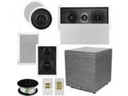 Theater Solutions 5.1 Home Audio Speakers 4 Speakers 1 Center 12 Powered Sub and More TS50CWL51SET6