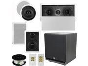 Theater Solutions 5.1 Home Audio Speakers 4 Speakers 1 Center 12 Powered Sub and More TS50CWL51SET7