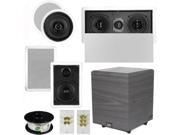 Theater Solutions 5.1 Home Audio Speakers 4 Speakers 1 Center 8 Powered Sub and More TS50CWL51SET2