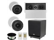 Theater Solutions 5.1 Home Theater 4 Speakers Set with Center 8 Powered Sub and More TS5C6CL51SET3