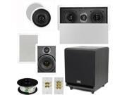 Theater Solutions 5.1 Home Theater 4 Speaker Set with Center 10 Powered Sub and More TS5C6WL51SET5