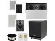 Theater Solutions 5.1 Home Theater 4 Speakers Set with Center 8 Powered Sub and More TS5W6WL51SET3