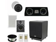 Theater Solutions 5.1 Home Theater 4 Speakers Set with Center 8 Powered Sub and More TS5C6CL51SET3