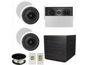 Theater Solutions 5.1 Home Theater 8 Ceiling Speaker Set with Center 15 Powered Sub and More TS80CL51SET8