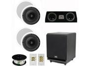 Theater Solutions 5.1 Home Theater 8 Ceiling Speakers Set with Center 8 Powered Sub and More TS80CC51SET3