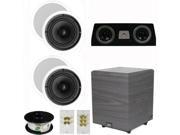 Theater Solutions 5.1 Home Theater 8 Ceiling Speakers Set with Center 8 Powered Sub and More TS80CC51SET2