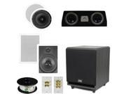 Theater Solutions 5.1 Home Theater 8 Ceiling and Wall Speaker Set with Center 10 Powered Sub and More TS80CWC51SET5
